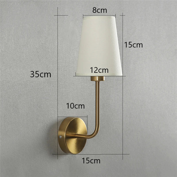Nordic Minimalism LED Wall Lamp – Modern Linen Lampshade for Living Room, Bedroom, and Stairway Decor