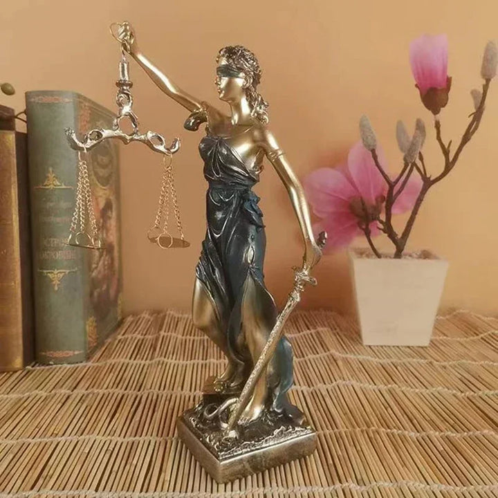 Antique bronze Greek goddess of justice statue Fair Angels resin sculpture ornaments desktop home decoration gift