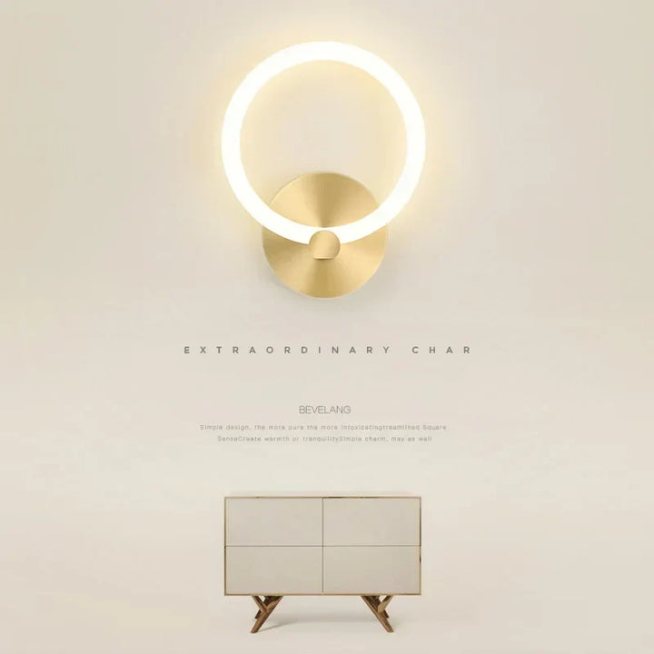 Modern Nordic LED Wall Lamp – Elegant Ring Light Fixture for Bedroom, Living Room, and Hotel Décor