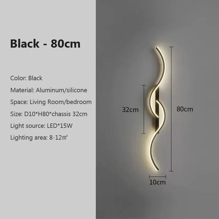 Modern LED Wall Lamp – Smart Remote-Controlled Sconce for Bedroom, Living Room, and Staircase
