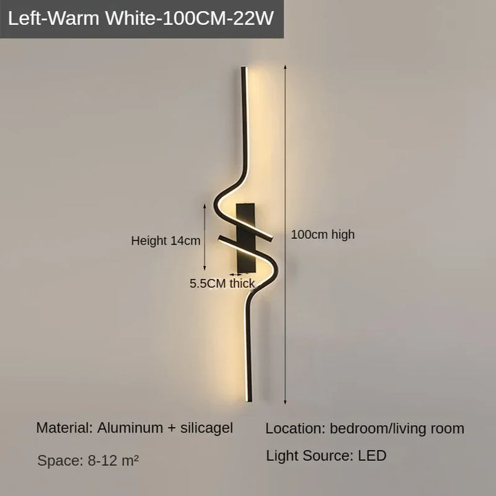 Modern Minimalist Strip Led Wall Light Bedroom Lights For Bedside Wall Sconce Led Light Living Room TV Sofa Background Wall Lamp