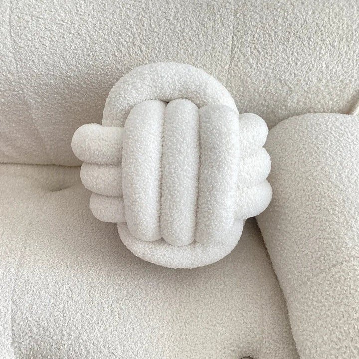 Nordic Bouclé Abstract Cushion – Minimalist Plush Pillow