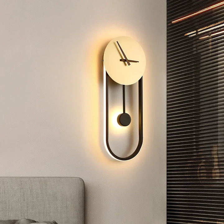 Modern LED Clock Wall Lamp – Stylish Wall-Mounted Light for Bedroom, Living Room, and Home Décor