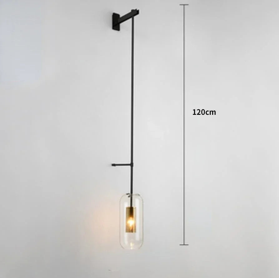 Modern Glass Wall Light Sconce – LED Mirror Bedside Lamp for Bedroom, Living Room, Kitchen, and Porch – Stylish Nordic Wall-Mounted Indoor Lighting
