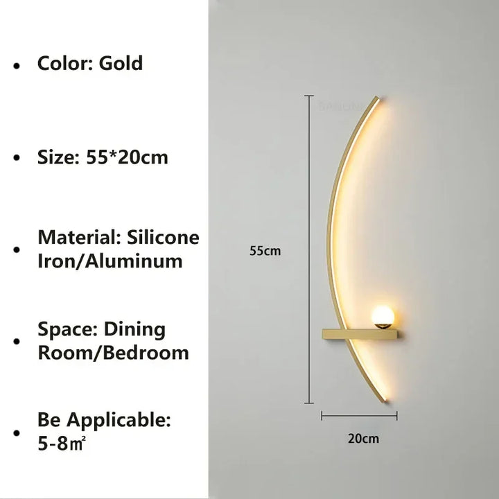 Nordic LED Wall Lamp – Modern Stripes Wall Sconce for Bedroom, Living Room, Study, Stairs, and Home Décor