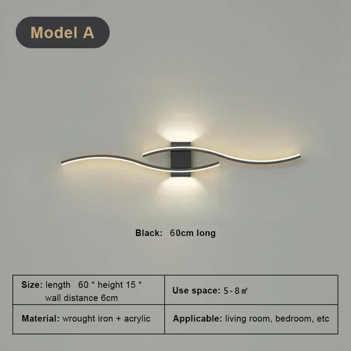 Modern LED Wall Lamp – Dimmable Up & Down Wall Sconce for Bedroom, Living Room, and Indoor Spaces