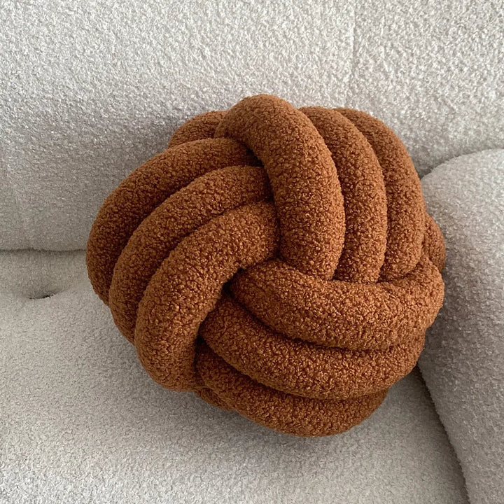 Nordic Bouclé Abstract Cushion – Minimalist Plush Pillow