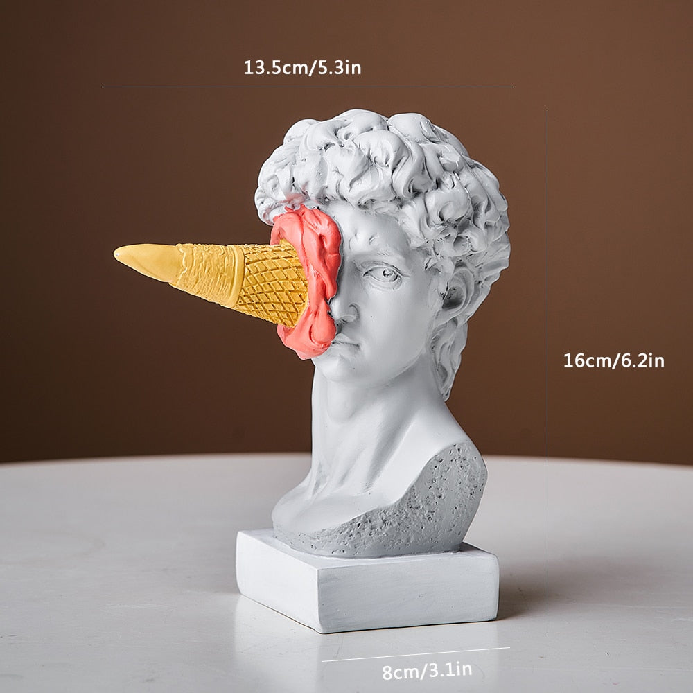 David Figurine with Ice Cream Home Decoration Sculpture