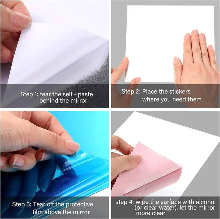 Self-adhesive acrylic mirror plates, shatterproof & lightweight