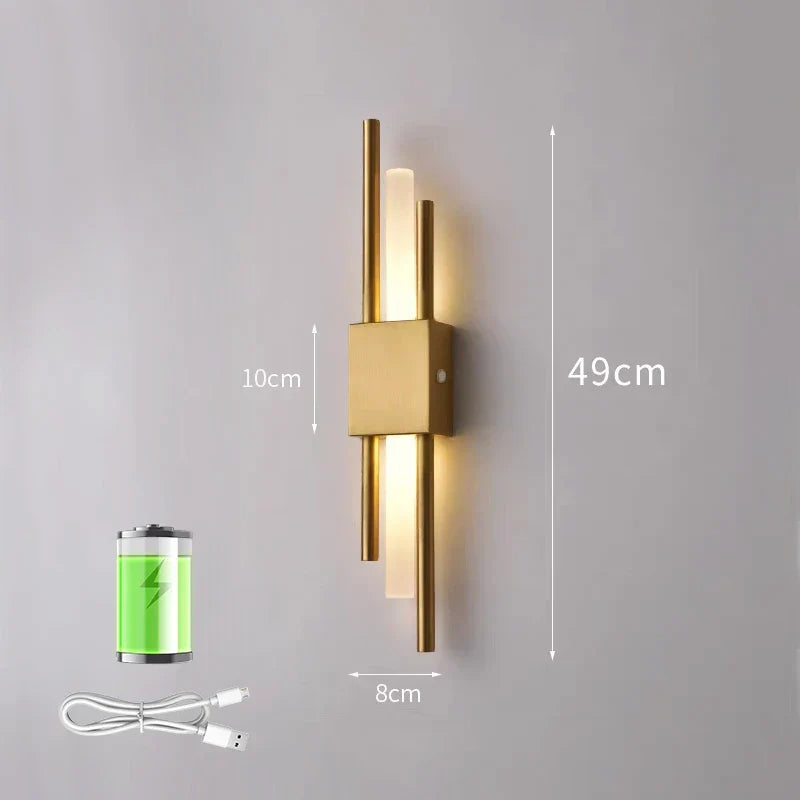 Modern LED Wall Lamp – USB Charging Wall Sconce for Indoor Lighting, Bedroom, Living Room, and Corridor Decor