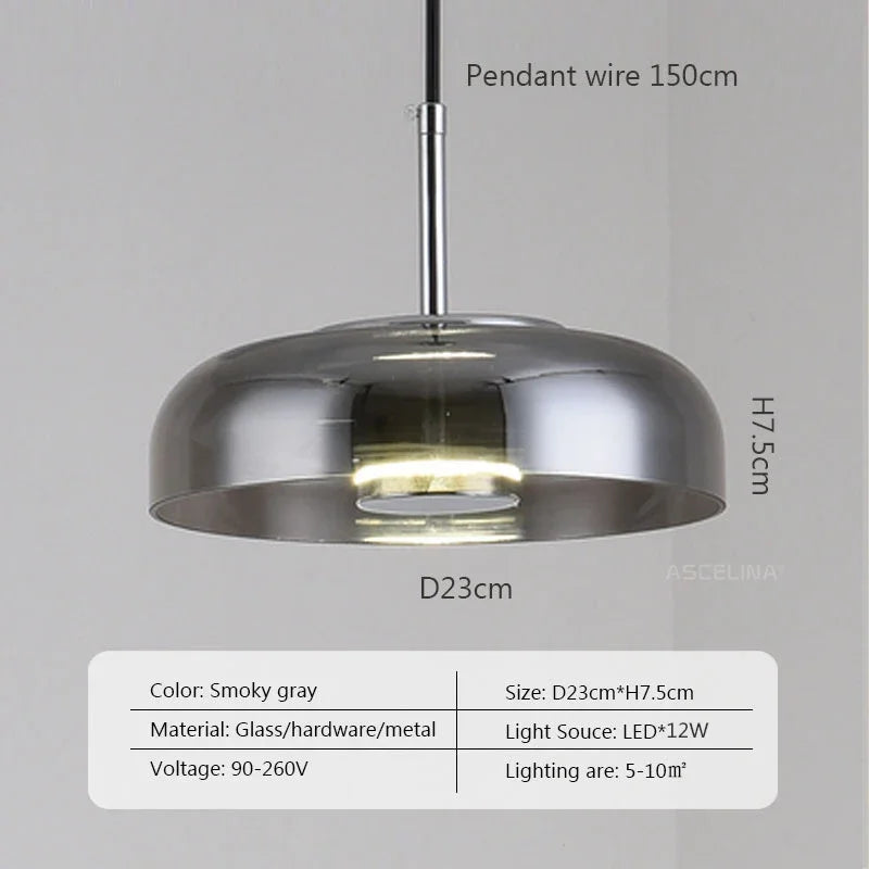 Modern LED Pendant Light – Nordic Glass Hanging Lamp for Dining Room, Bedroom, and Loft