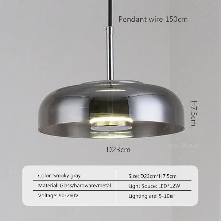 Modern LED Pendant Light – Nordic Glass Hanging Lamp for Dining Room, Bedroom, and Loft