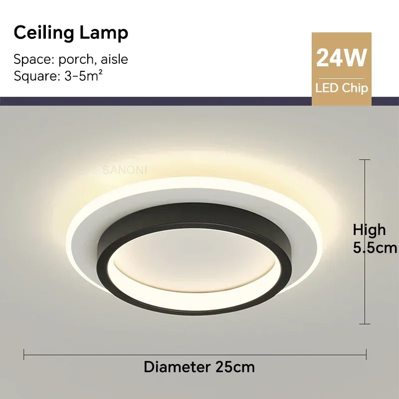 Modern LED Aisle Ceiling Light Chandelier - Indoor Lighting Fixture for Corridor, Stairs, Foyer, Balcony, Bedroom, Bathroom
