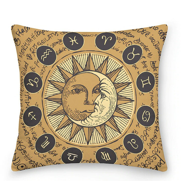Decorative cushions with Sun and Moon in Astrological Style