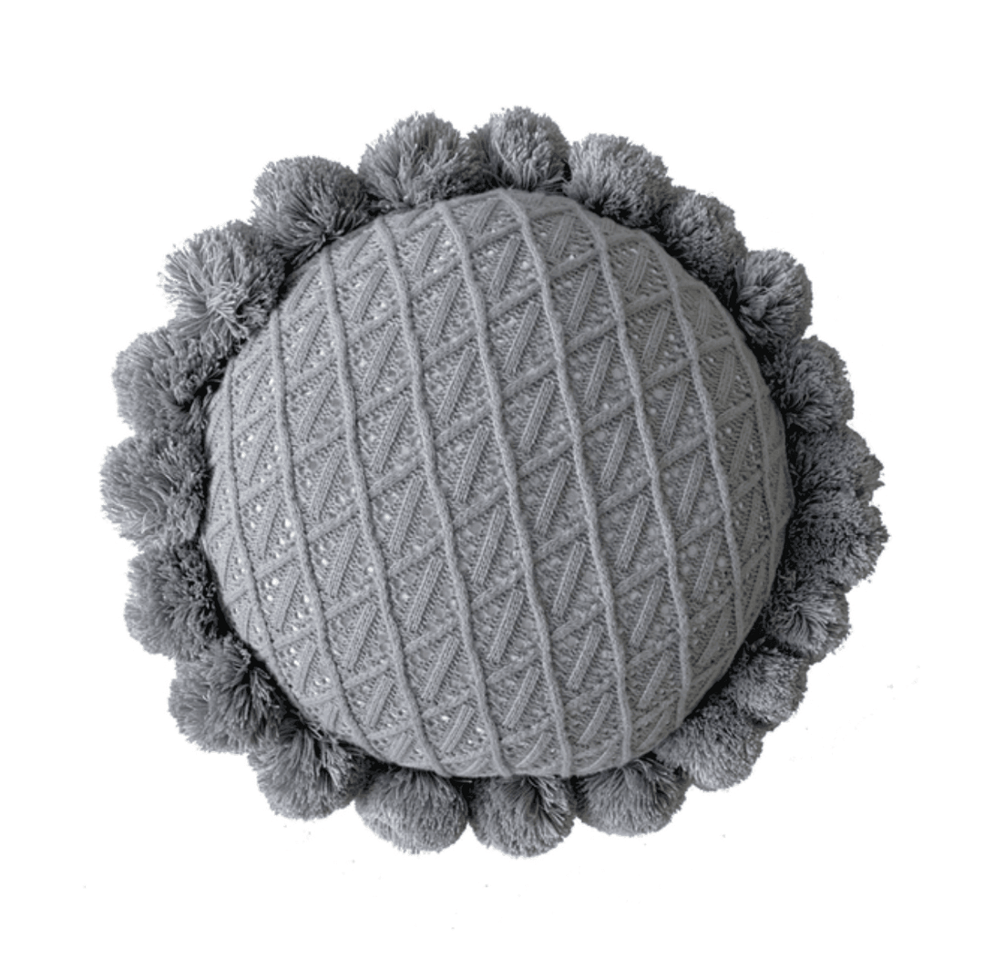 Sweet Pom Pom Tassel Round Cushion