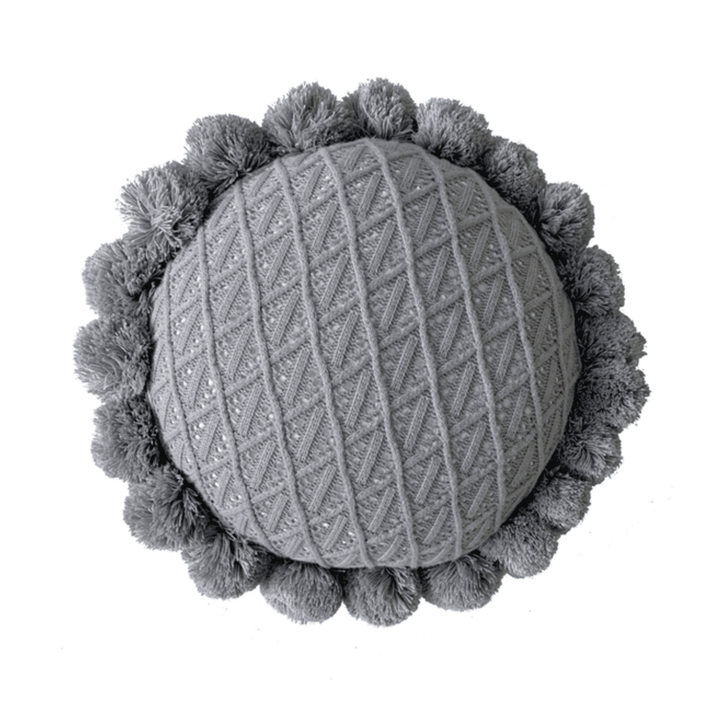 Sweet Pom Pom Tassel Round Cushion