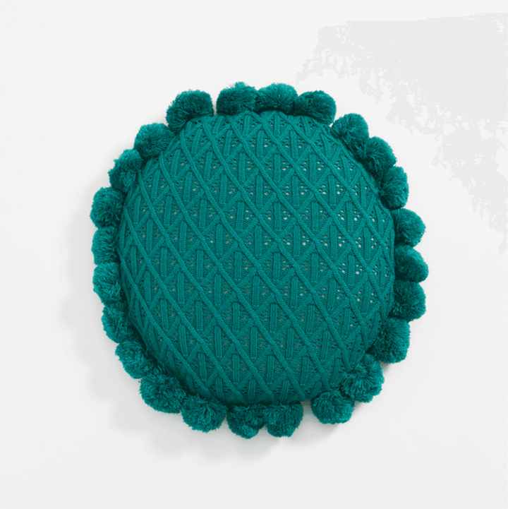 Sweet Pom Pom Tassel Round Cushion