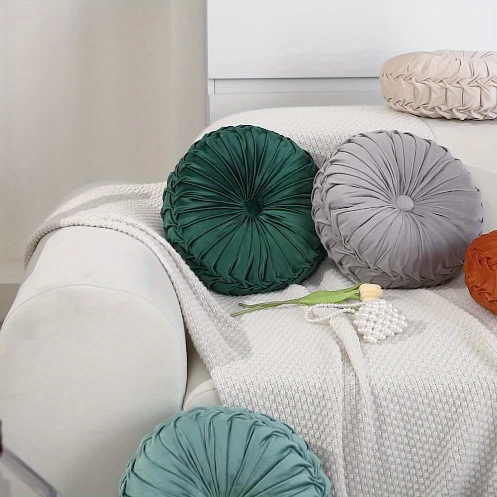 Round Velvet Cushion – Soft Decorative Pillow for Living Room, Bedroom, and Office, Perfect as Floor Cushion or Sofa Decoration