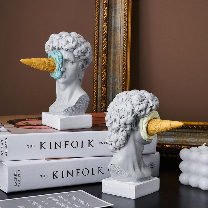 Figure Face Ice Cream Art Sculpture
