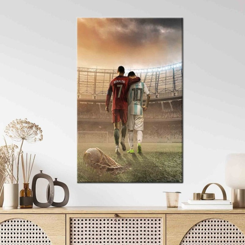 Messi Cristiano Ronaldo Printed Wall Decor