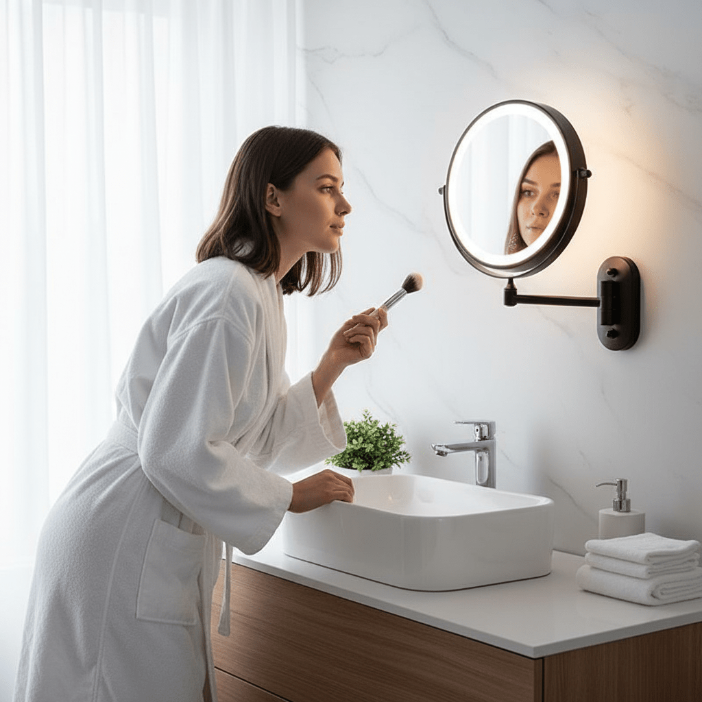 Rechargeable LED Magnifying Mirror with Touch Control