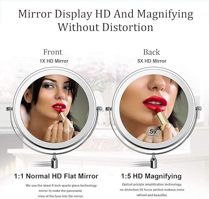 Rechargeable LED Magnifying Mirror with Touch Control