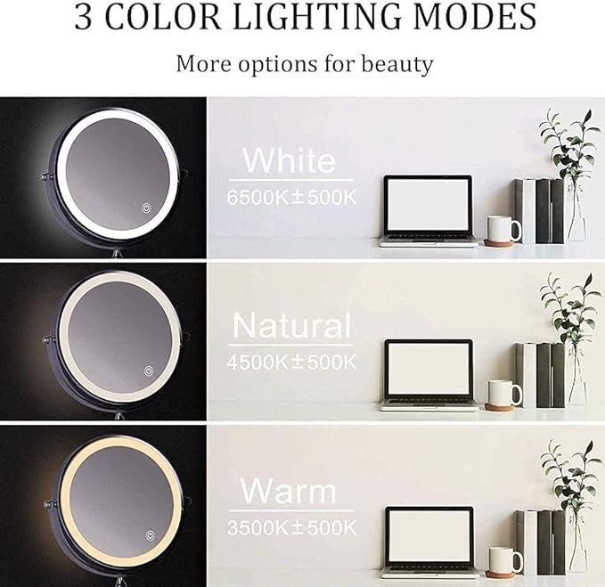 Rechargeable LED Magnifying Mirror with Touch Control