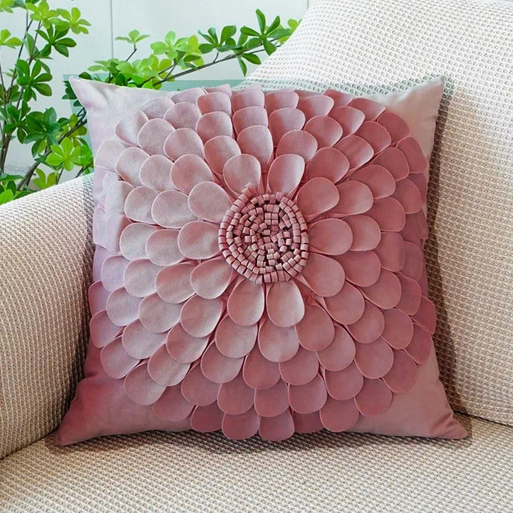 Pink Cushion Cover with Floral Pattern – Decorative Pillowcase for Living Room and Kids Room