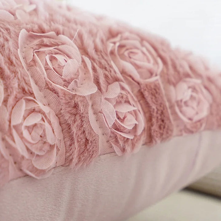 Pink Cushion Cover with Floral Pattern – Decorative Pillowcase for Living Room and Kids Room