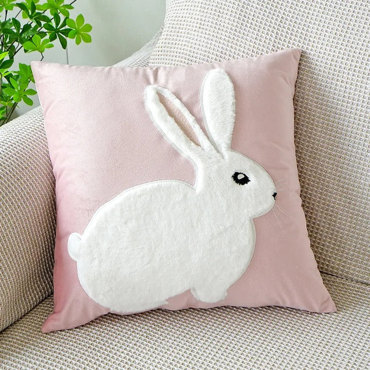 Pink Cushion Cover with Floral Pattern – Decorative Pillowcase for Living Room and Kids Room