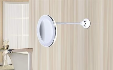 10X LED mirror on suction cup