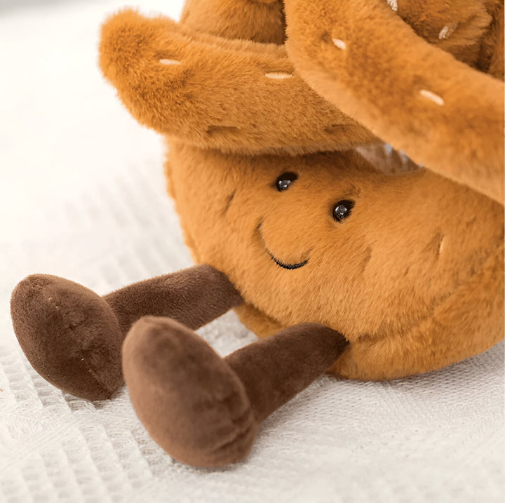 Plush Pretzel – Soft Cuddle Pillow in Breakfast Design