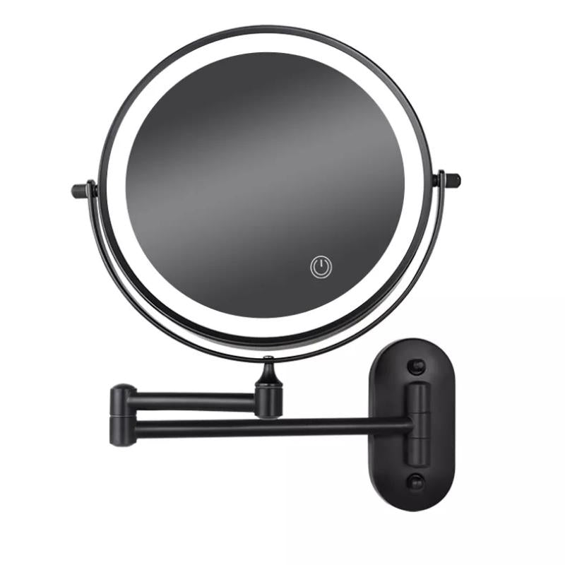 LED Wall-Mounted Bathroom Mirror with Magnification