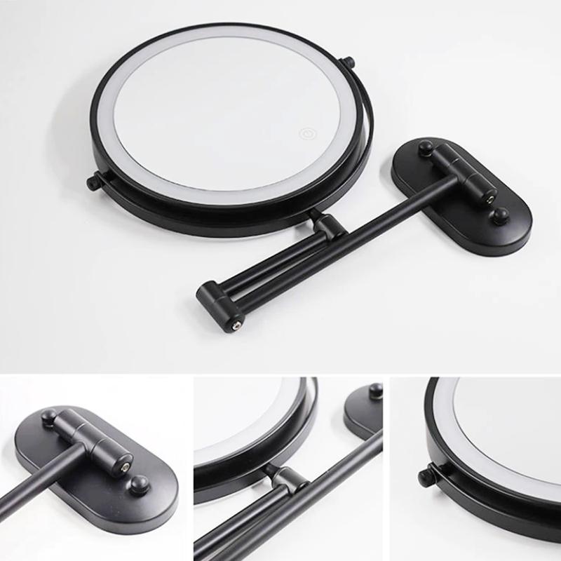 LED Wall-Mounted Bathroom Mirror with Magnification