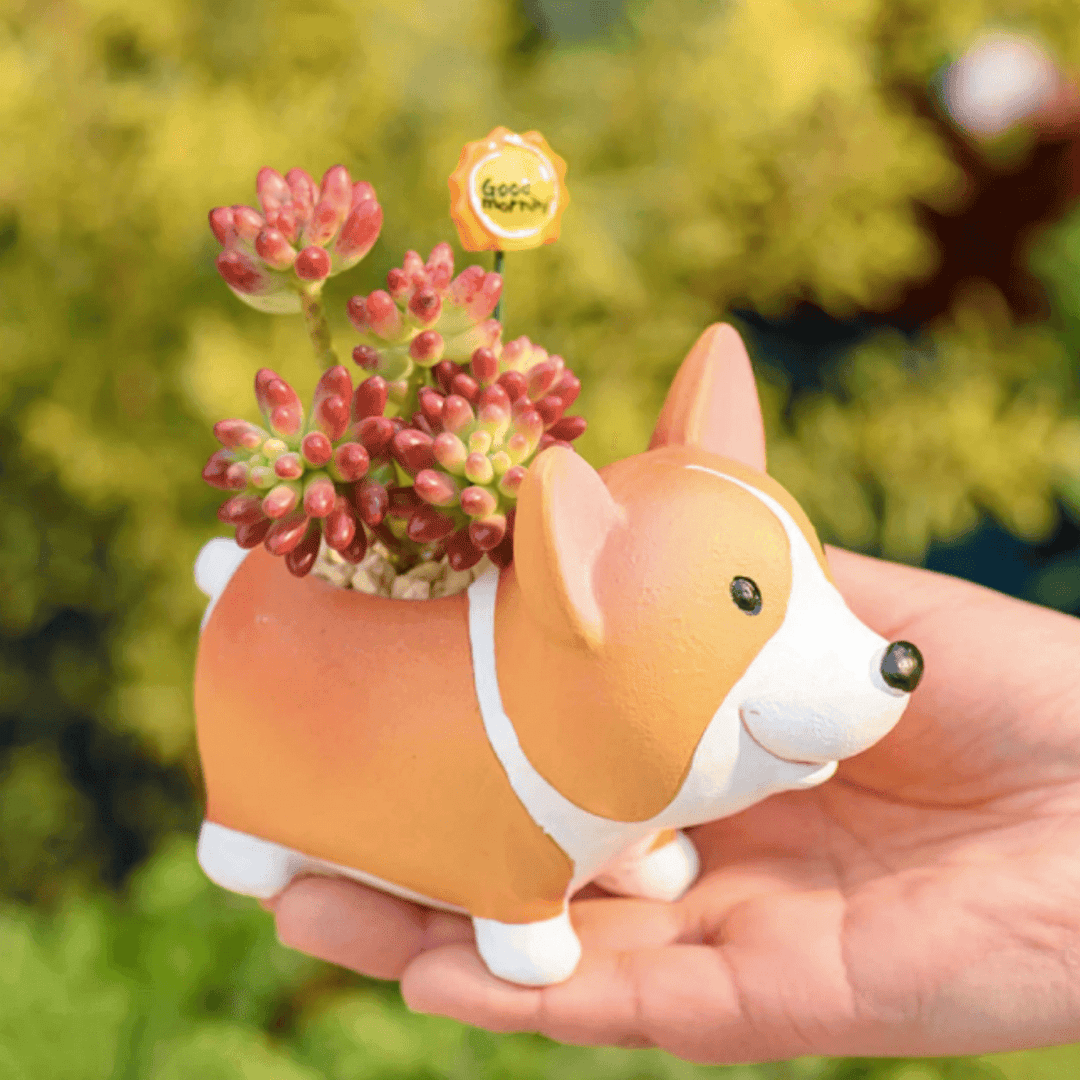 Resin Corgi Mini Flower Pot